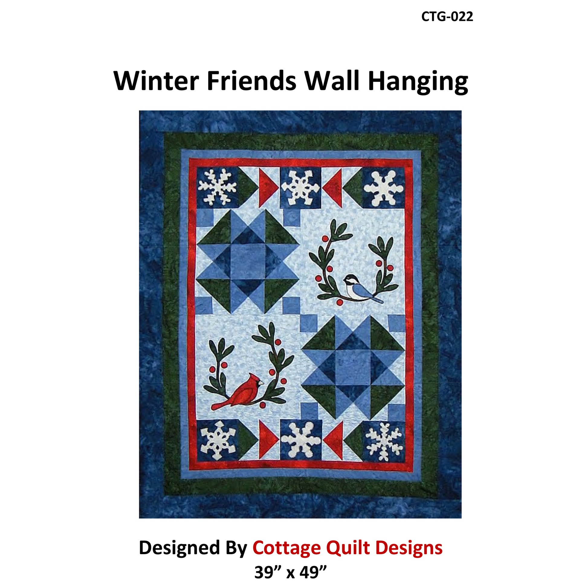 Cover image of pattern for Winter Friends Wall Hanging quilt.