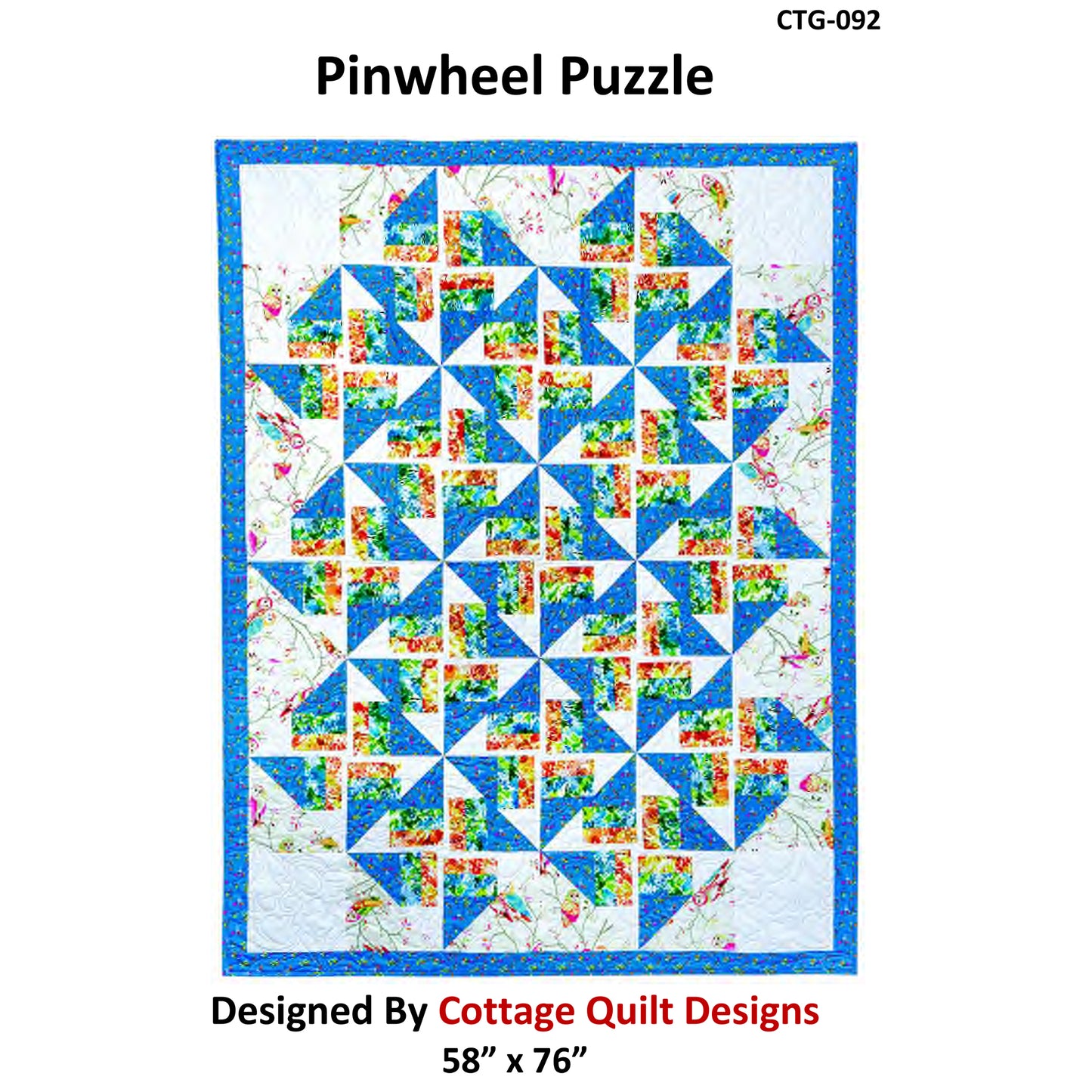 Pinwheel Puzzle Quilt CTG-092e - Downloadable Pattern