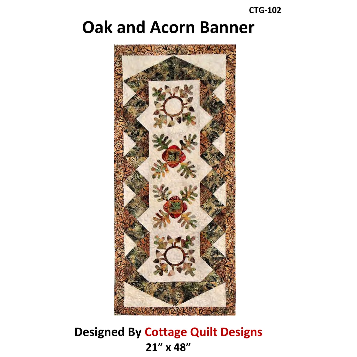 Oak and Acorn Banner CTG-102e - Downloadable Pattern