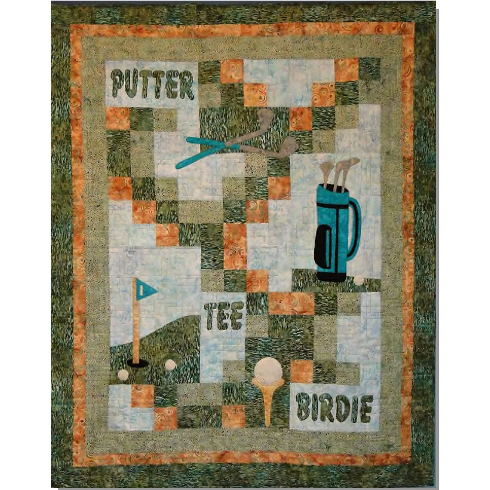 Do you like to golf or have a loved one who does? Gone Golfing quilt pattern has easily pieced blocks and large applique shapes featuring the various equipment of the game.