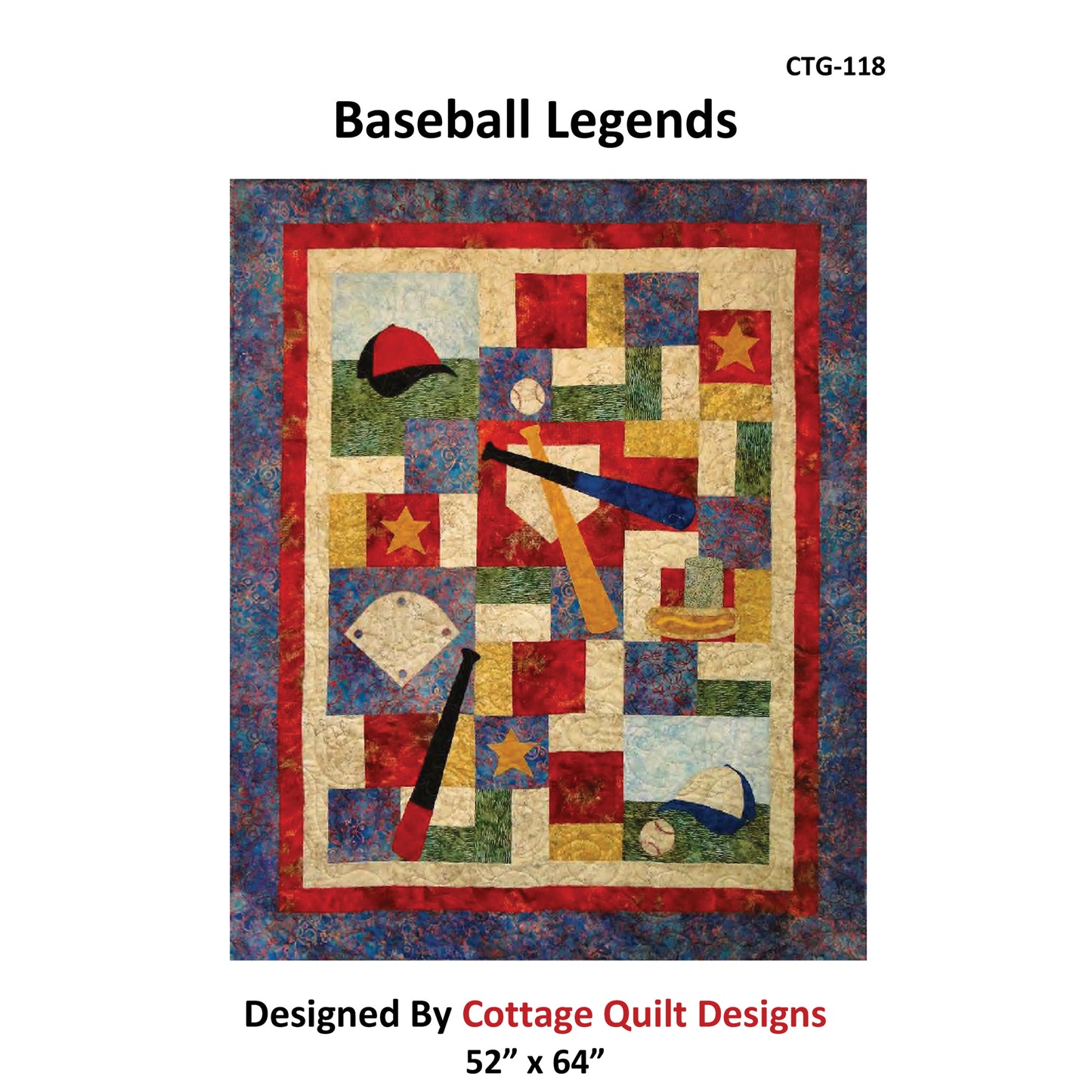 Baseball Legends Quilt Pattern CTG-118 - Paper Pattern