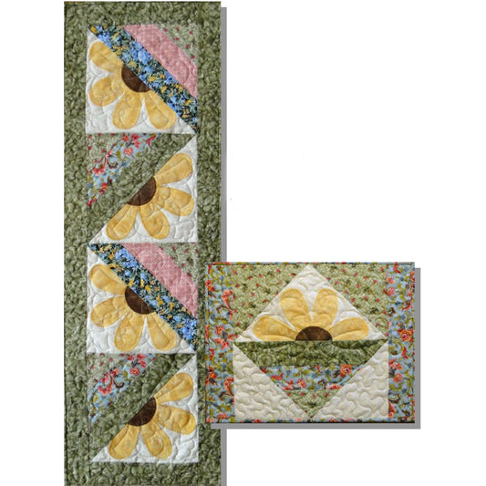 Tipsy Sunflowers Table Set CTG-128e - Downloadable Pattern