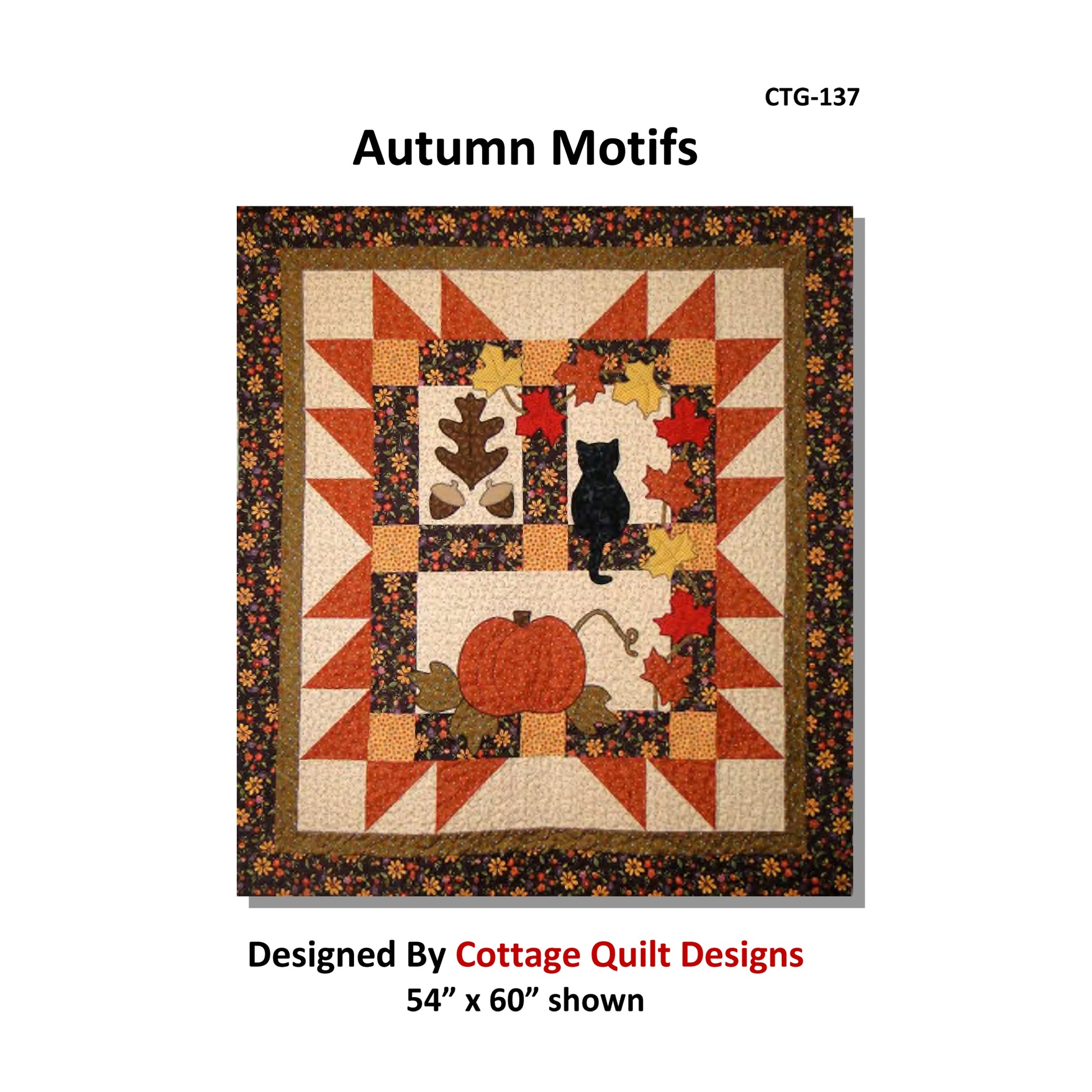 Cover image of pattern for Autumn Motifs Quilt.