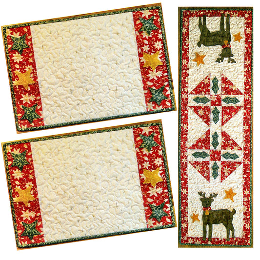 Reindeer & Stars Table Runner & Placemat Pattern  CTG-143 - Paper Pattern