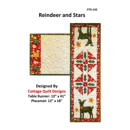 Reindeer & Stars Table Runner & Placemat Pattern  CTG-143 - Paper Pattern