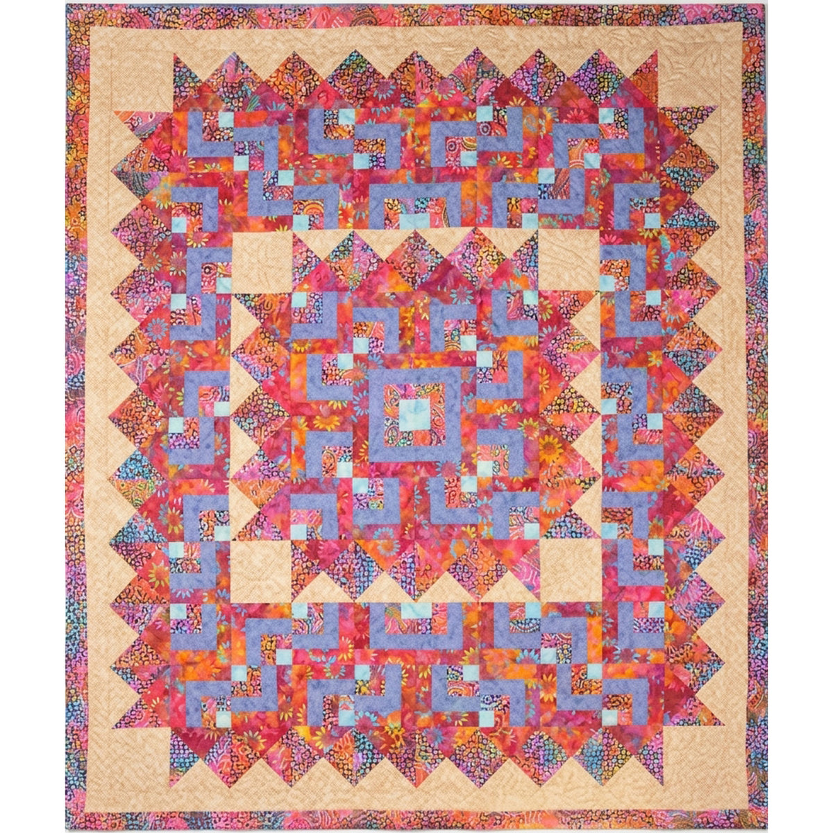 Batik Cabins Quilt CTG-145e - Downloadable Pattern