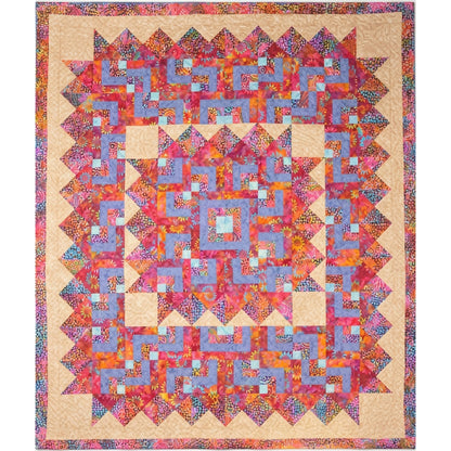 Batik Cabins Quilt CTG-145e - Downloadable Pattern