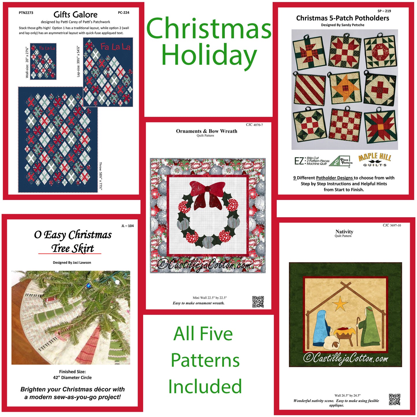 5 Pattern Bundle - Christmas