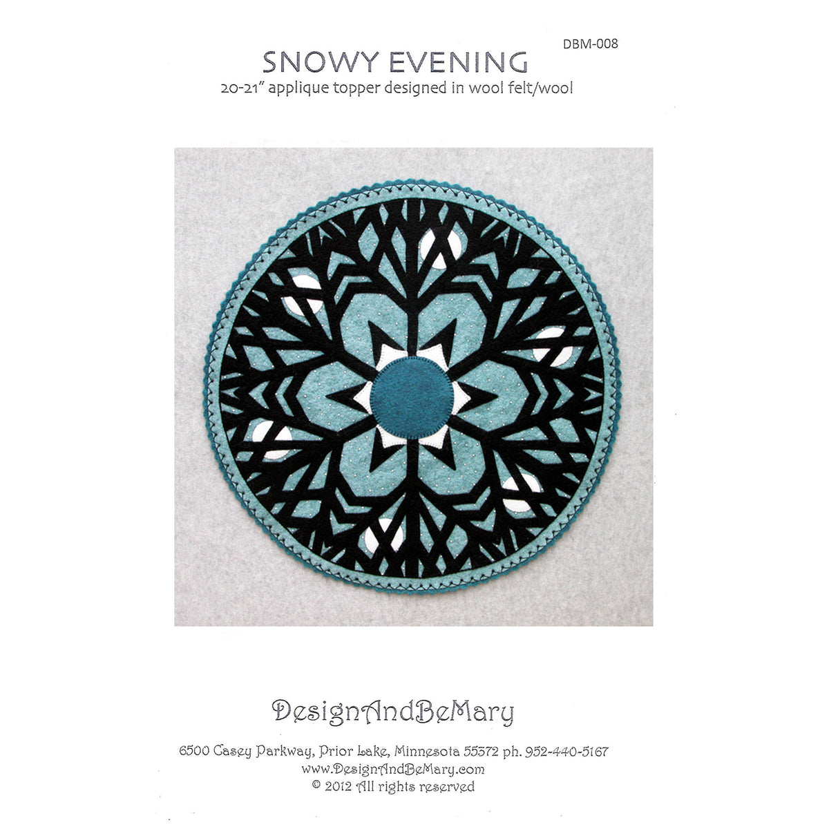 Snowy Evening Table Topper Pattern DBM-008 - Paper Pattern