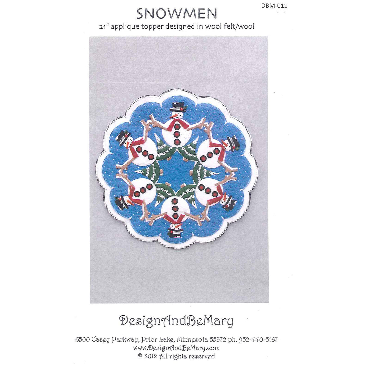 Snowmen Table Topper Pattern DBM-011w - Wholesale Product