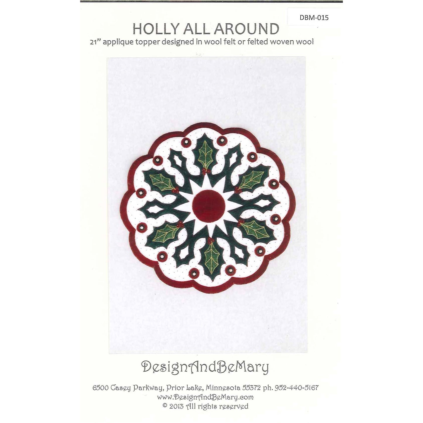 Cover image of pattern for Holly All Around table topper.