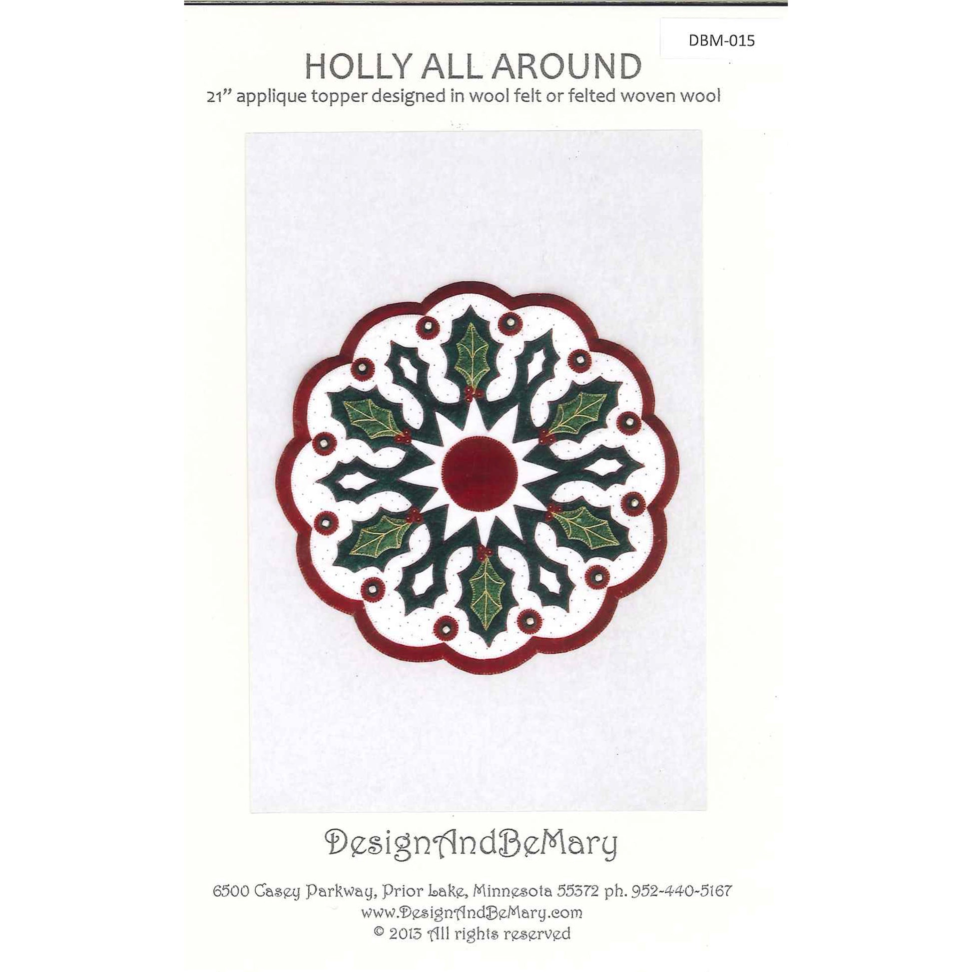 Cover image of pattern for Holly All Around table topper.