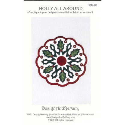 Cover image of pattern for Holly All Around table topper.