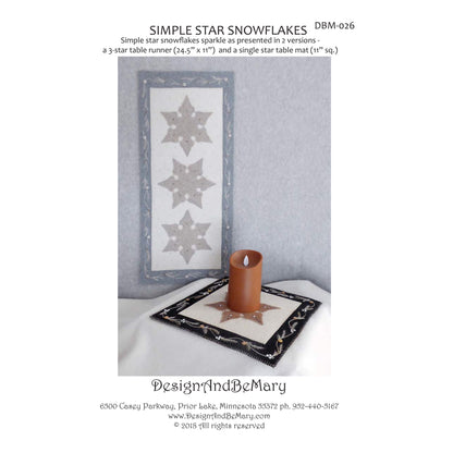 Simple Star Snowflakes Pattern DBM-026 - Paper Pattern