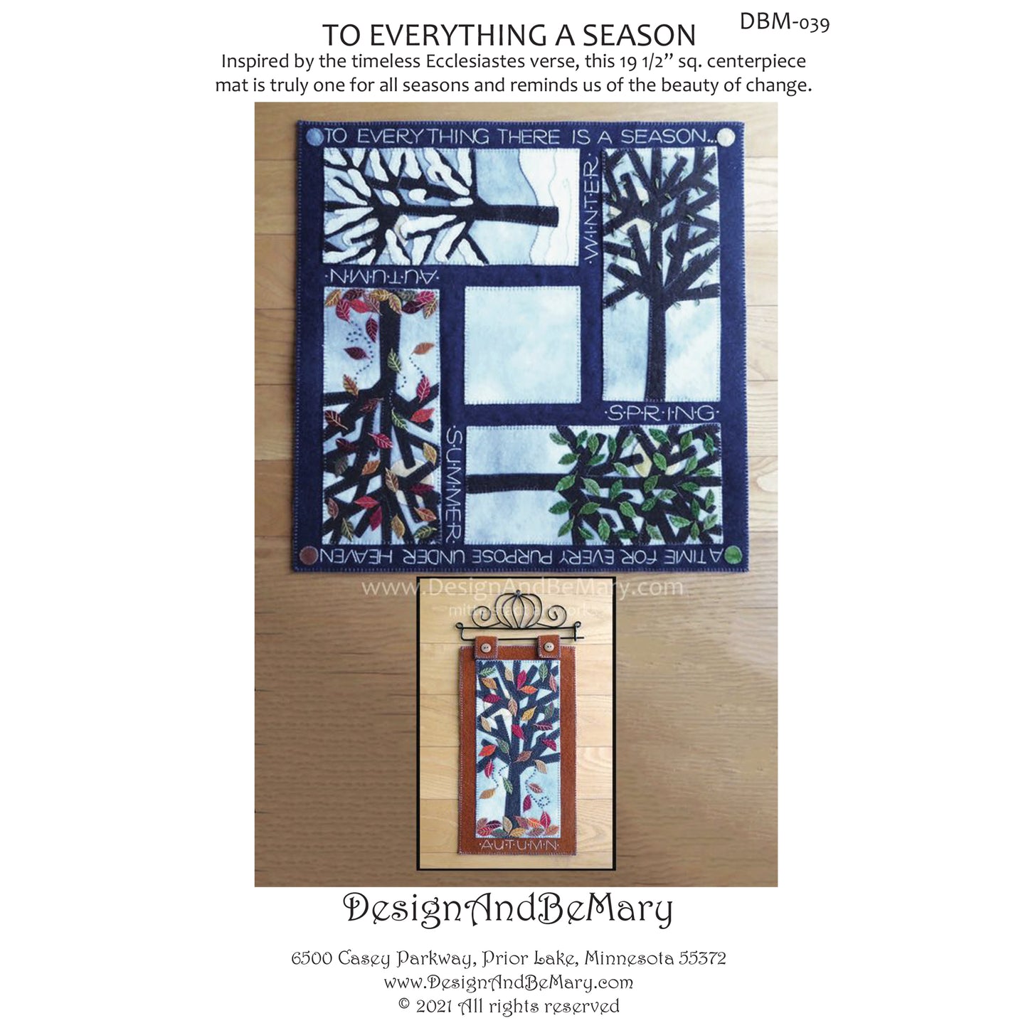 To Everything A Season Table Mat or Wall Hanging DBM-039e - Downloadable Pattern