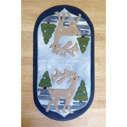 Oh Deer! Snow's A' Coming Table Runner or Wall Hanging Pattern DBM-040w - Wholesale Product