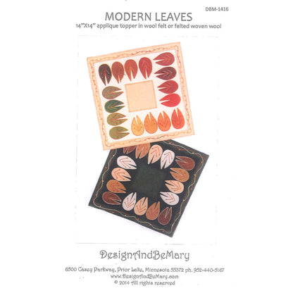 Modern Leaves Table Topper DBM-1416e - Downloadable Pattern