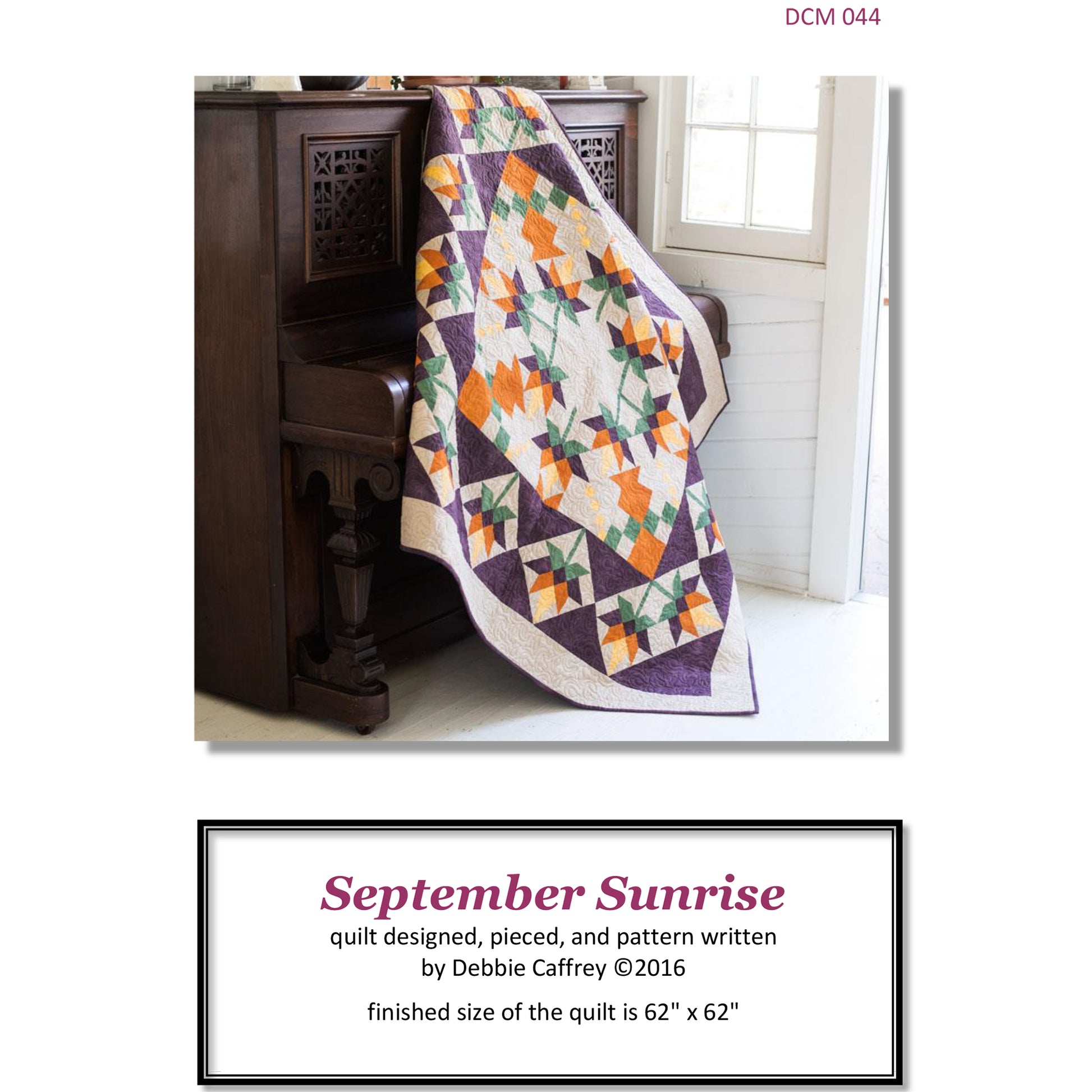 Cover image of pattern for September Sunrise quilt.