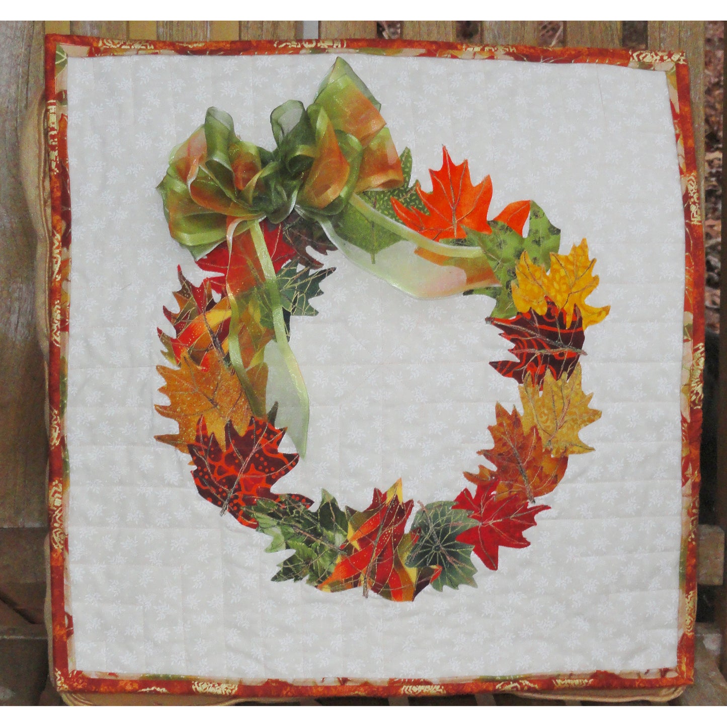 Autumn Leaves Wreath Quilt DFD-2e - Downloadable Pattern