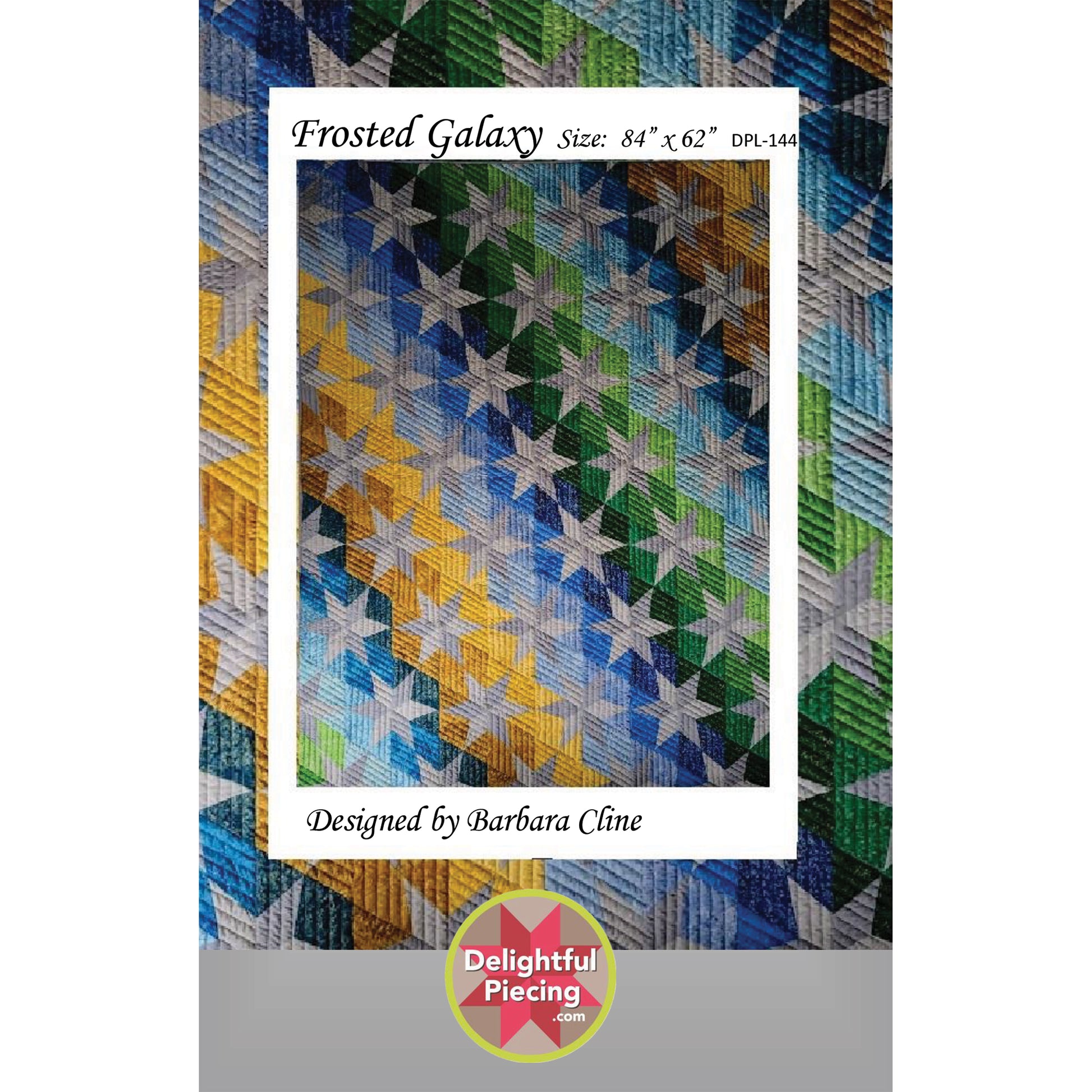 Cover image of pattern for Frosted Galaxy Quilt.