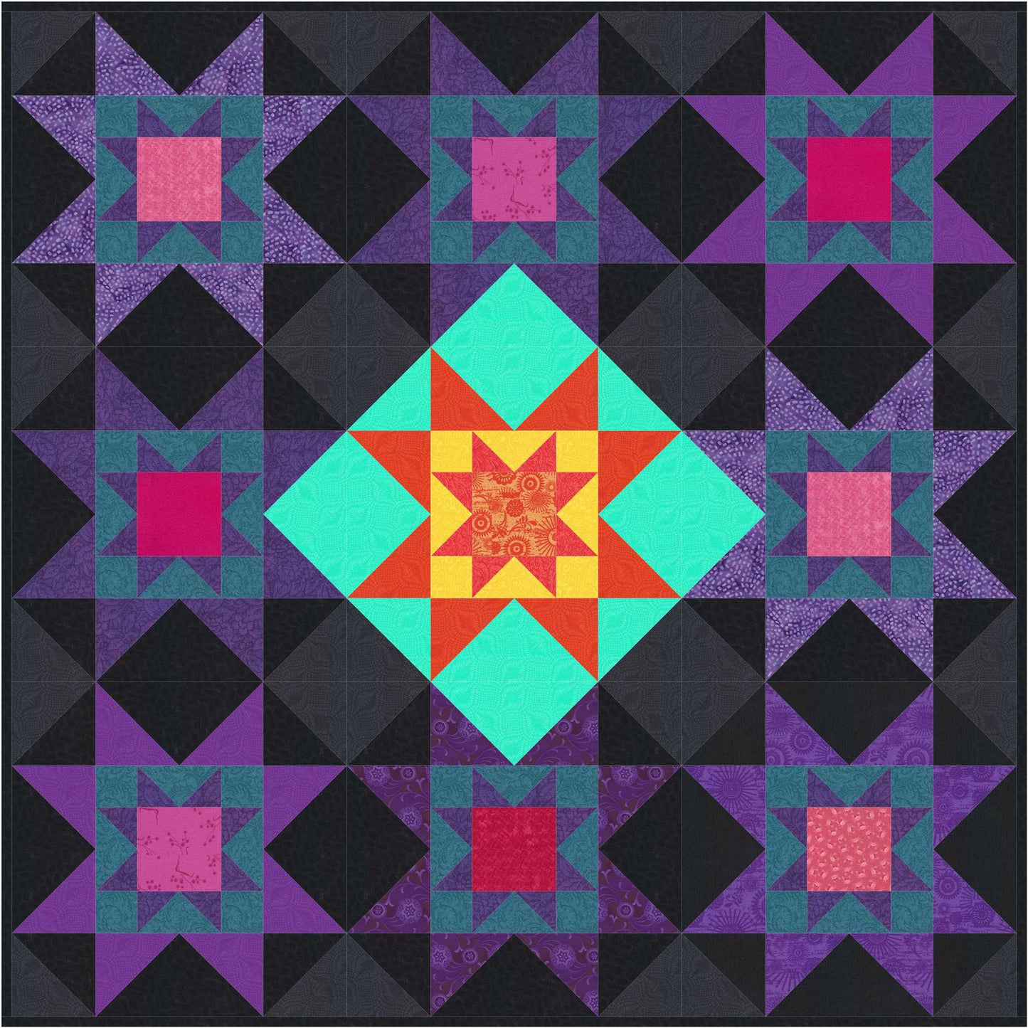 Star Burst Quilt FHD-112e - Downloadable Pattern