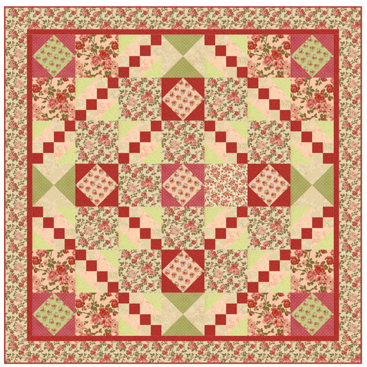 Rosie Red Road Quilt FHD-124e - Downloadable Pattern