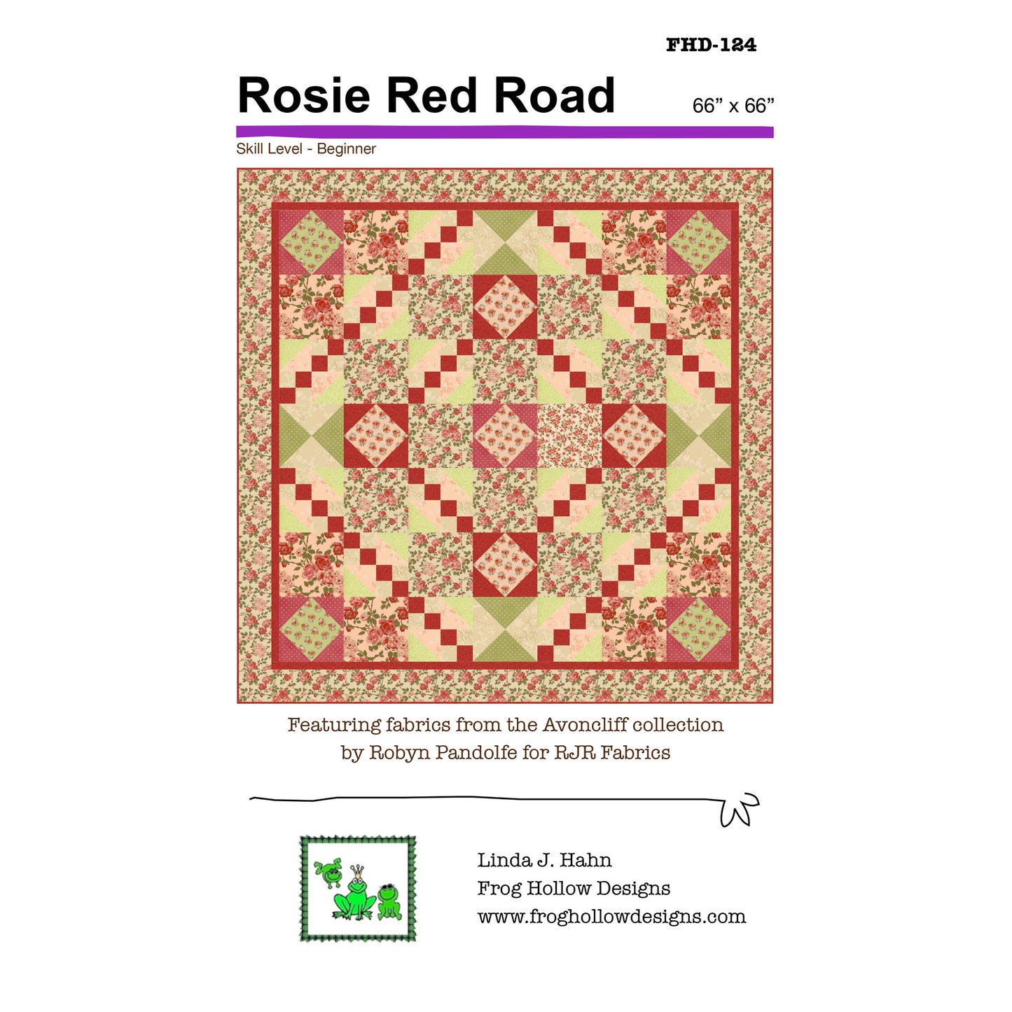 Rosie Red Road Quilt FHD-124e - Downloadable Pattern