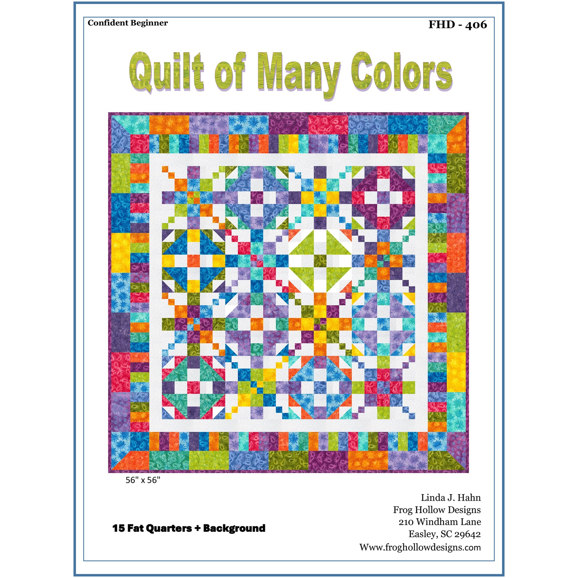 Cover image of pattern for Quilt of Many Colors Quilt.