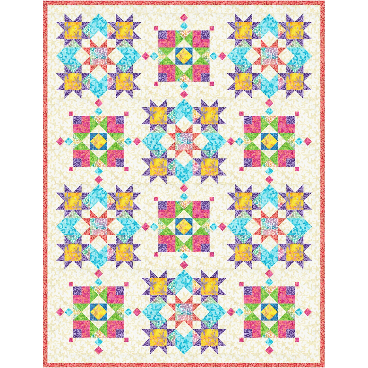 Calypso Rose Quilt FHD-408e - Downloadable Pattern