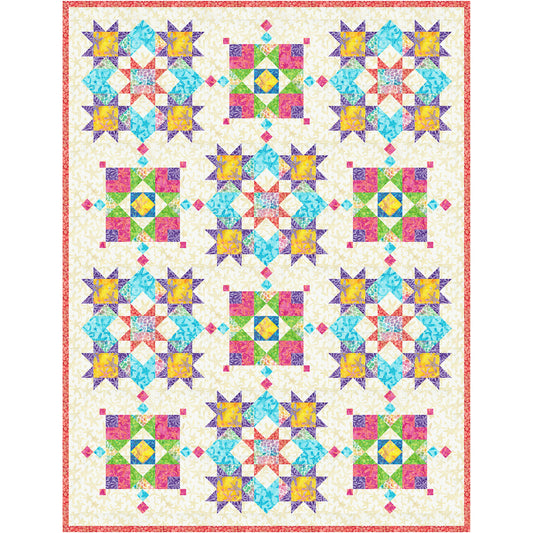 Calypso Rose Quilt FHD-408e - Downloadable Pattern