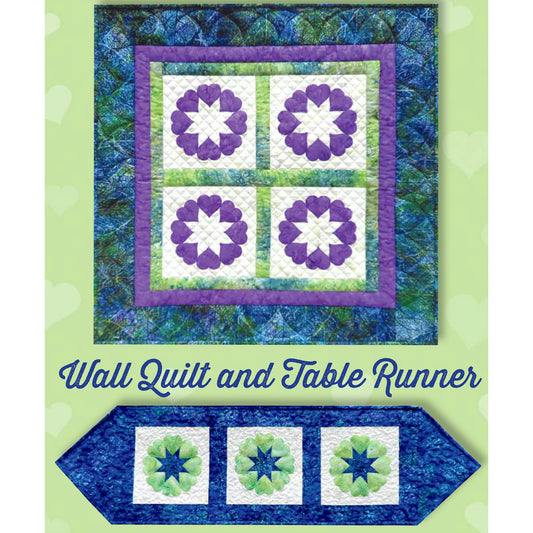 Star of Hearts Table Runner and Small Quilt Pattern G2P-114 - Paper Pattern