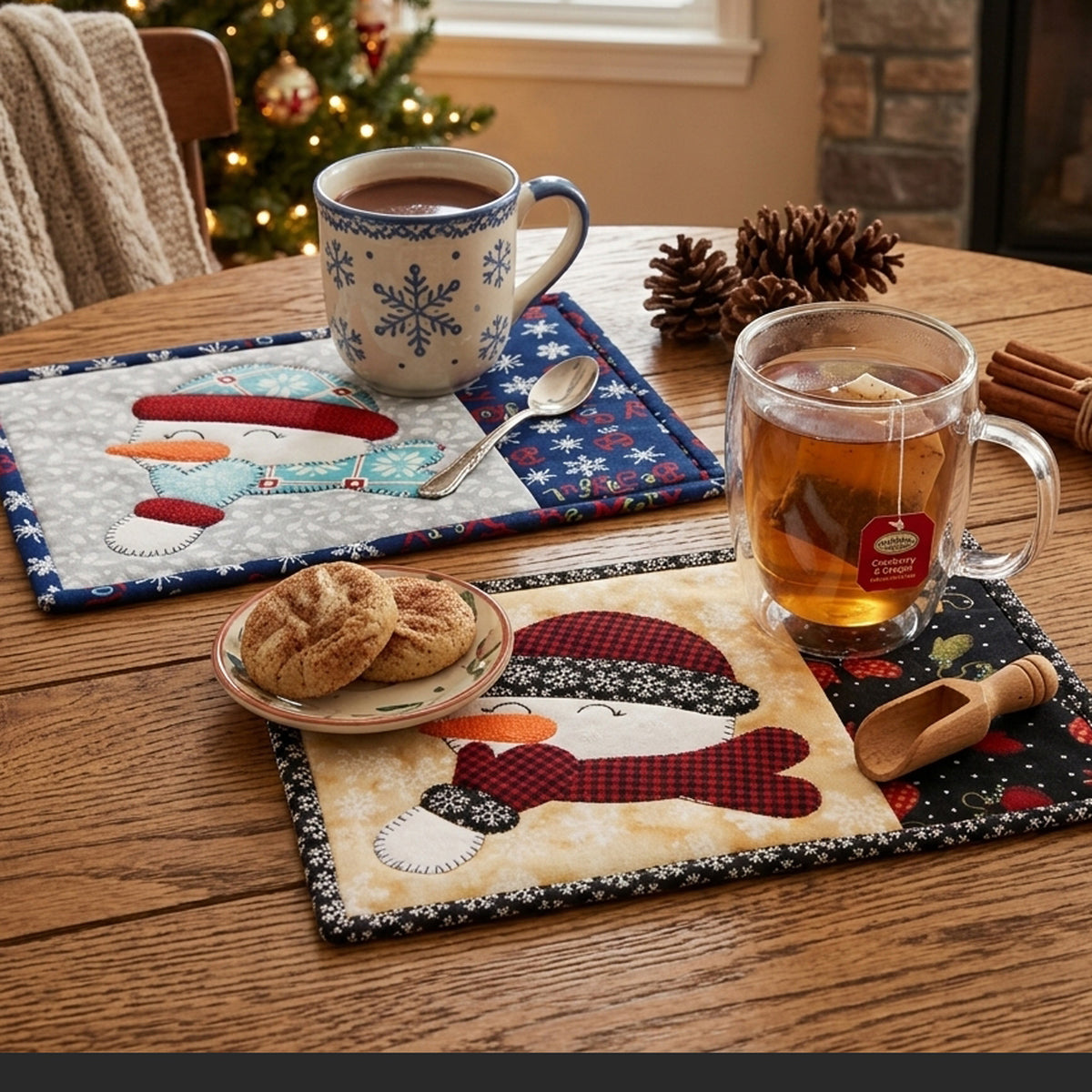 Joyful Snowman Mug Rug Pattern G2P-128 - Paper Pattern