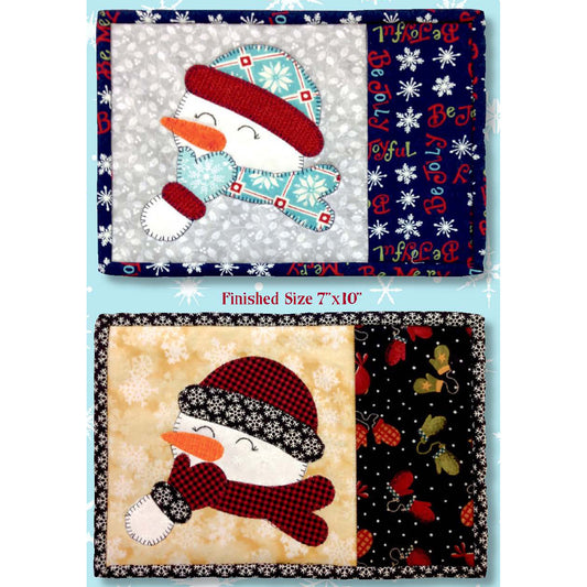 Joyful Snowman Mug Rug G2P-128e - Downloadable Pattern