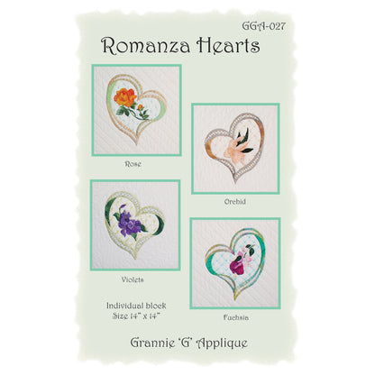 Romanza Hearts Wall Hanging Pattern GGA-027 - Paper Pattern