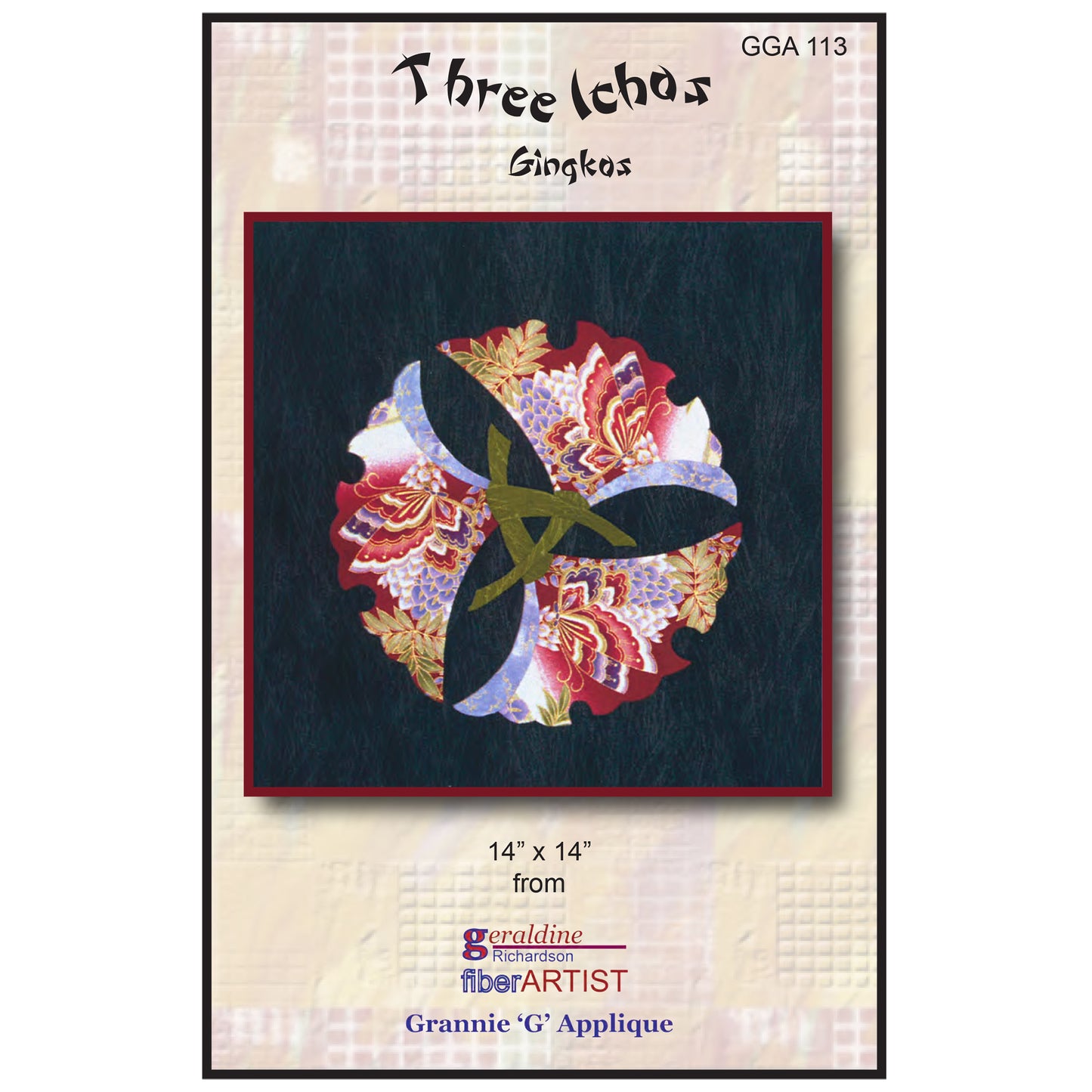 Three Ichos (Gingkos) Quilt GGA-113e - Downloadable Pattern