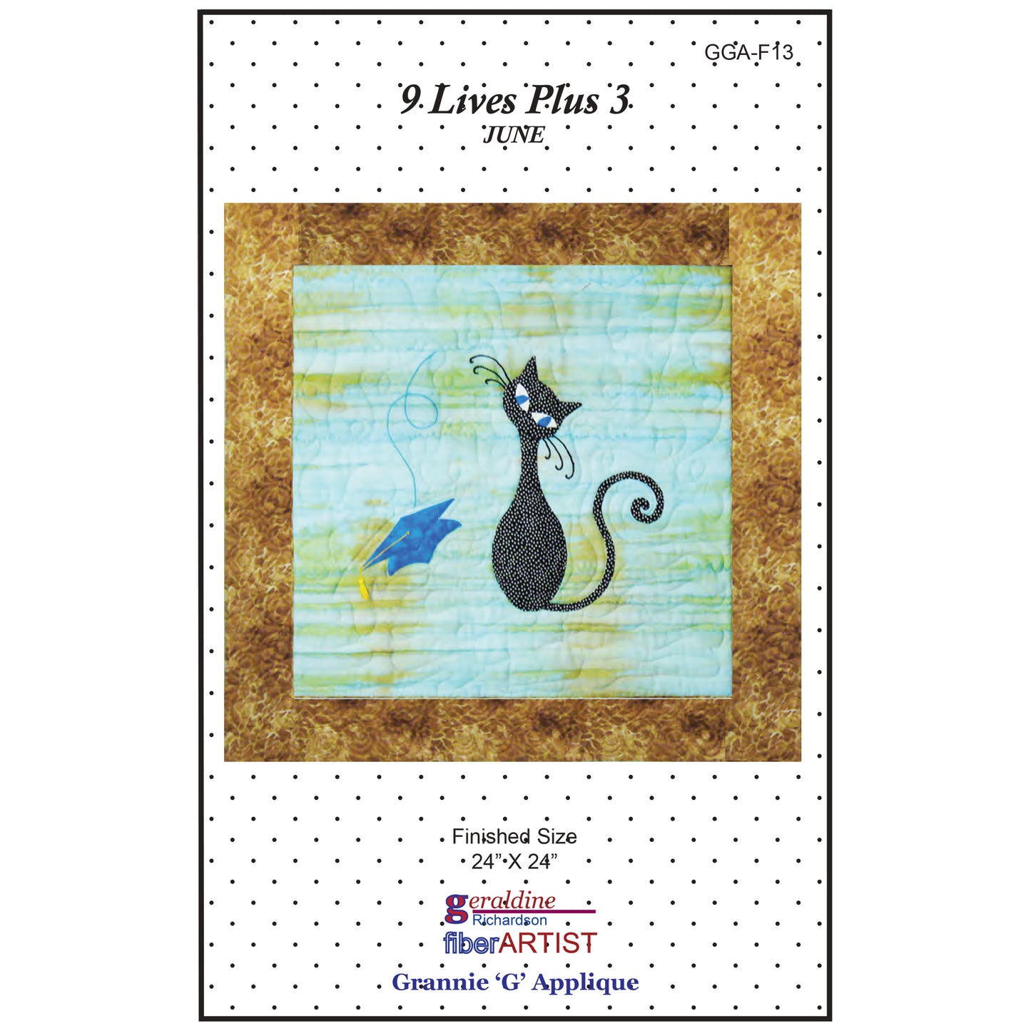 9 Lives Plus 3 June Quilt Pattern GGA-F13 - Paper Pattern