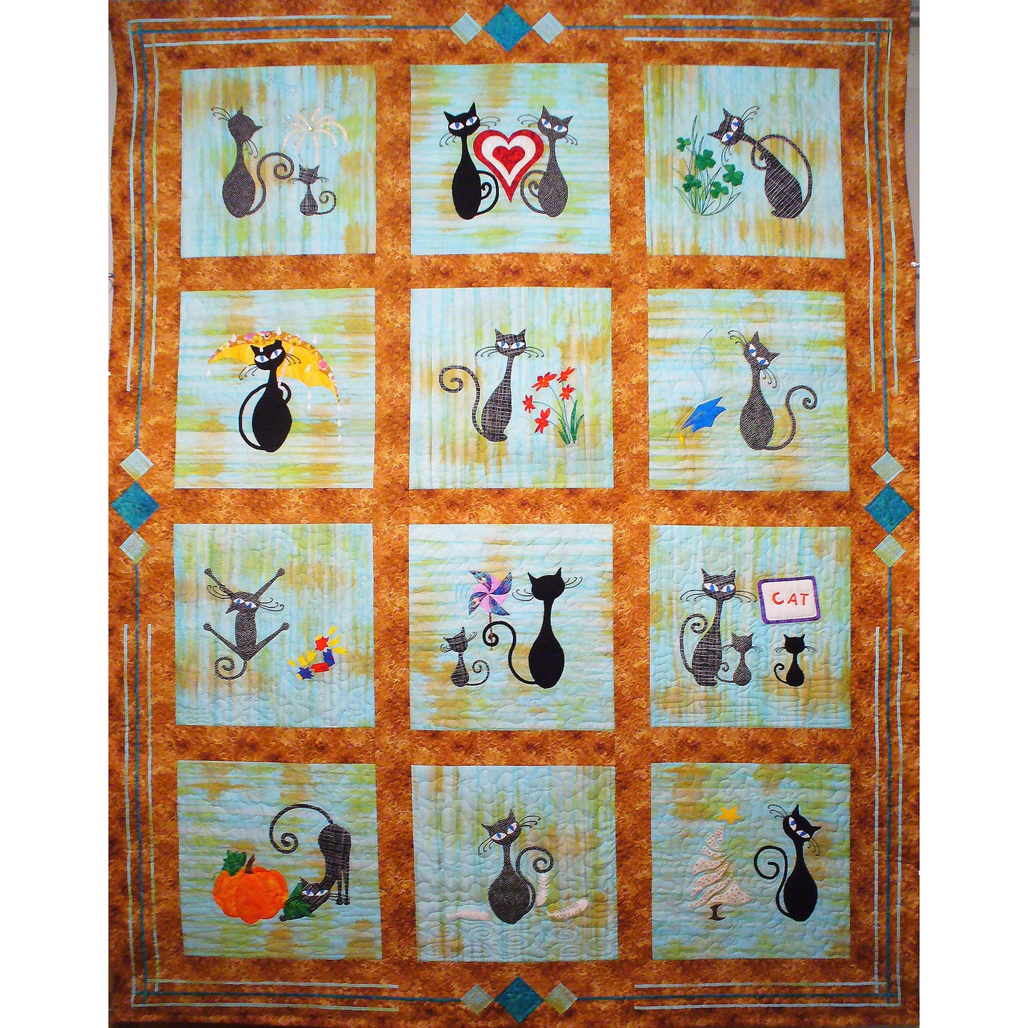 9 Lives Plus 3 November Quilt GGA-K13e - Downloadable Pattern