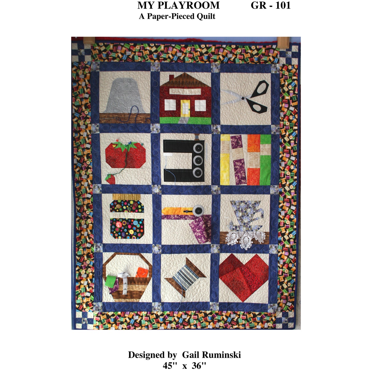 My Playroom Quilt Pattern GR-101 - Paper Pattern