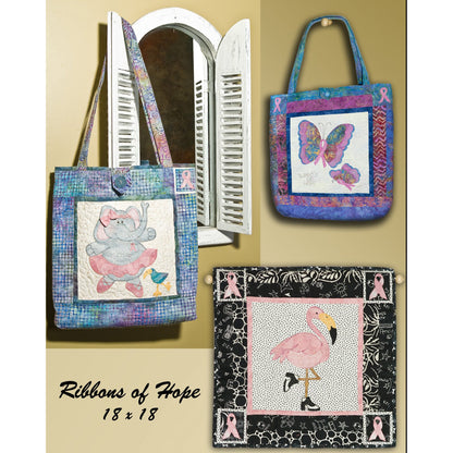 Ribbons of Hope Tote or Wall Hanging Pattern HBH-115 - Paper Pattern
