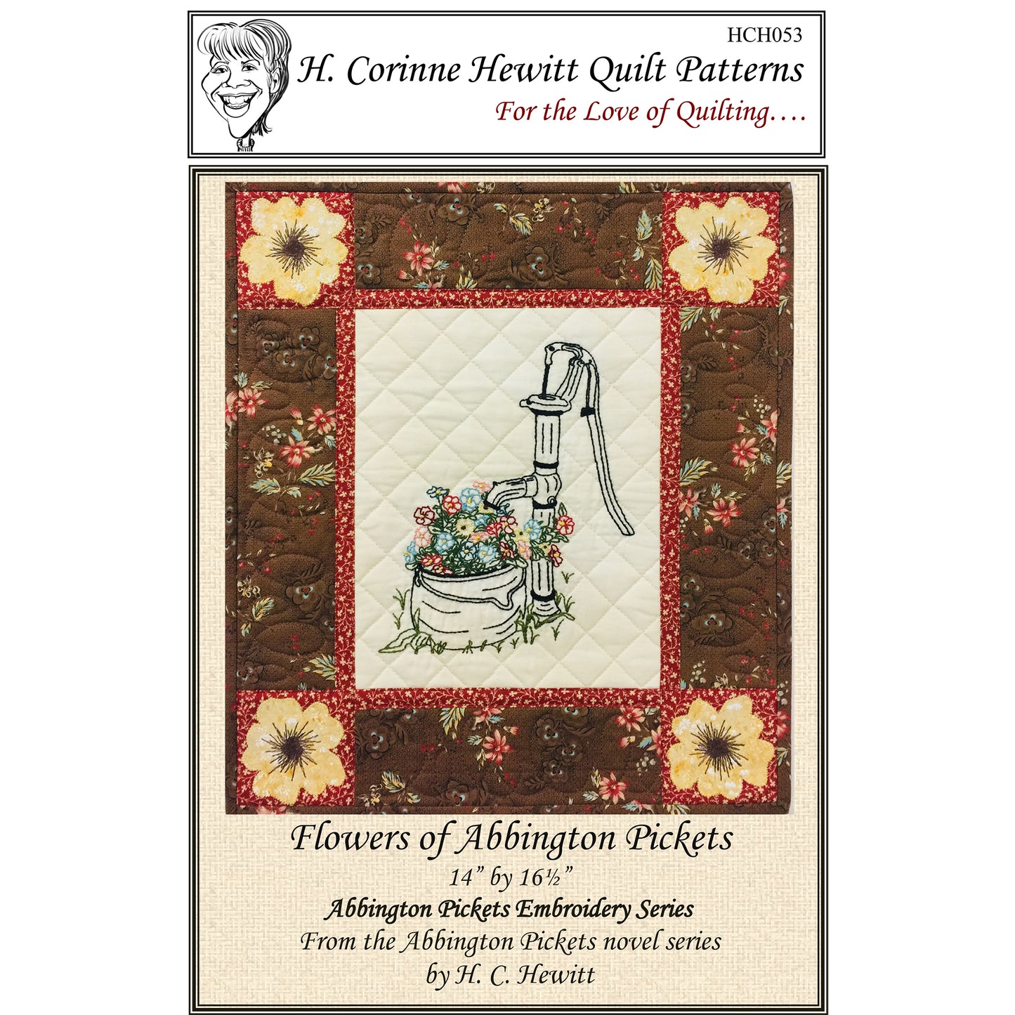 Flowers of Abbington Pickets Wall Hanging HCH-053e - Downloadable Pattern