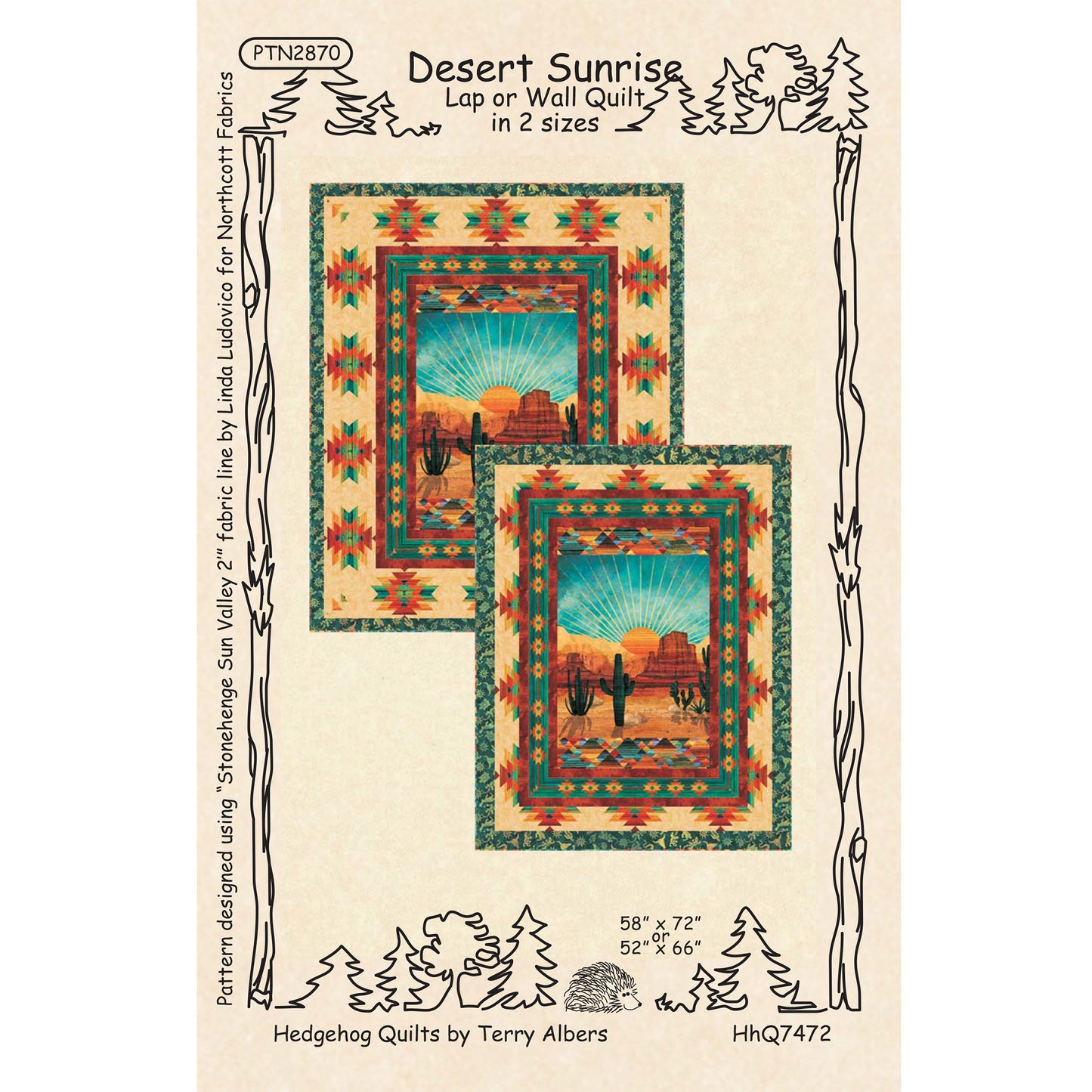 Desert Sunrise Lap or Wall Quilt HHQ-7472e - Downloadable Pattern