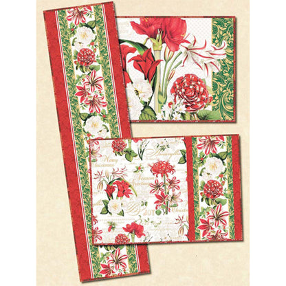 Christmas Tabletop Elegance Reversible Placemats, Table Scarf & Napkins Pattern HHQ-7474 - Paper Pattern