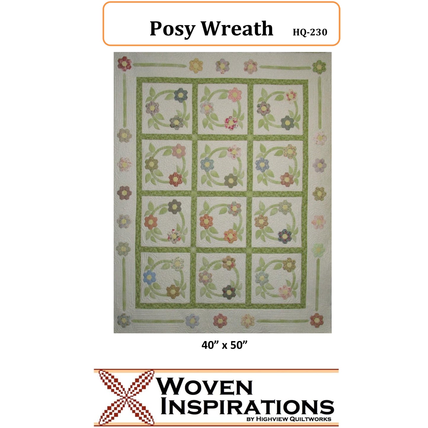 Cover image of pattern for Posy Wreath quilt.