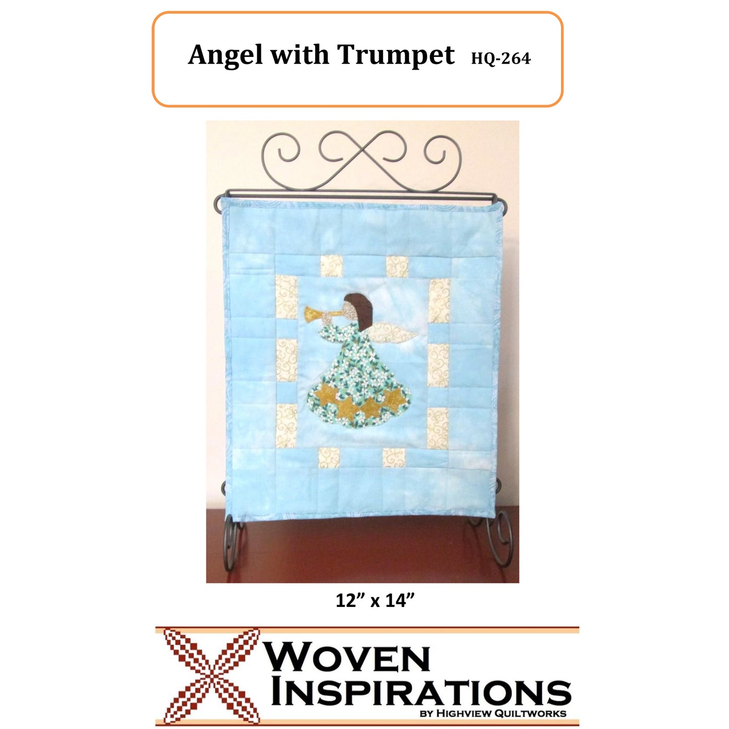 Cover image of pattern for Angel with Trumpet quilt.