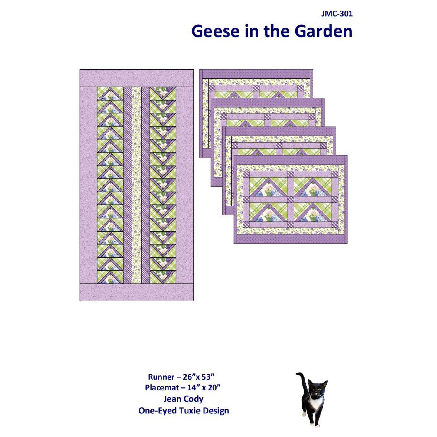 Cover image of pattern for Geese in the Garden table runner and placemat set.