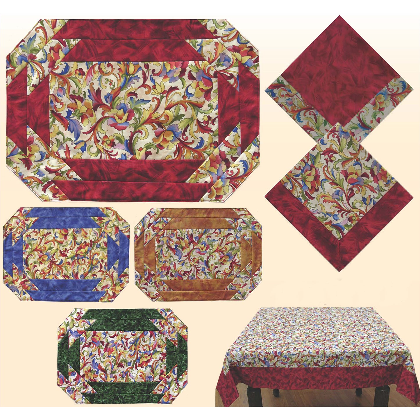 Table Graces Placemat, Napkin and Tablecloth Pattern JD-01 - Paper Pattern