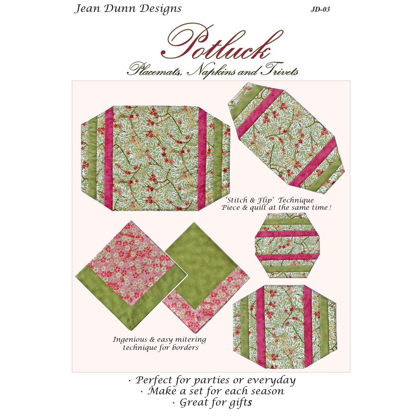 Potluck Placemat, Napkin and Trivet Pattern JD-03w  - Wholesale Product