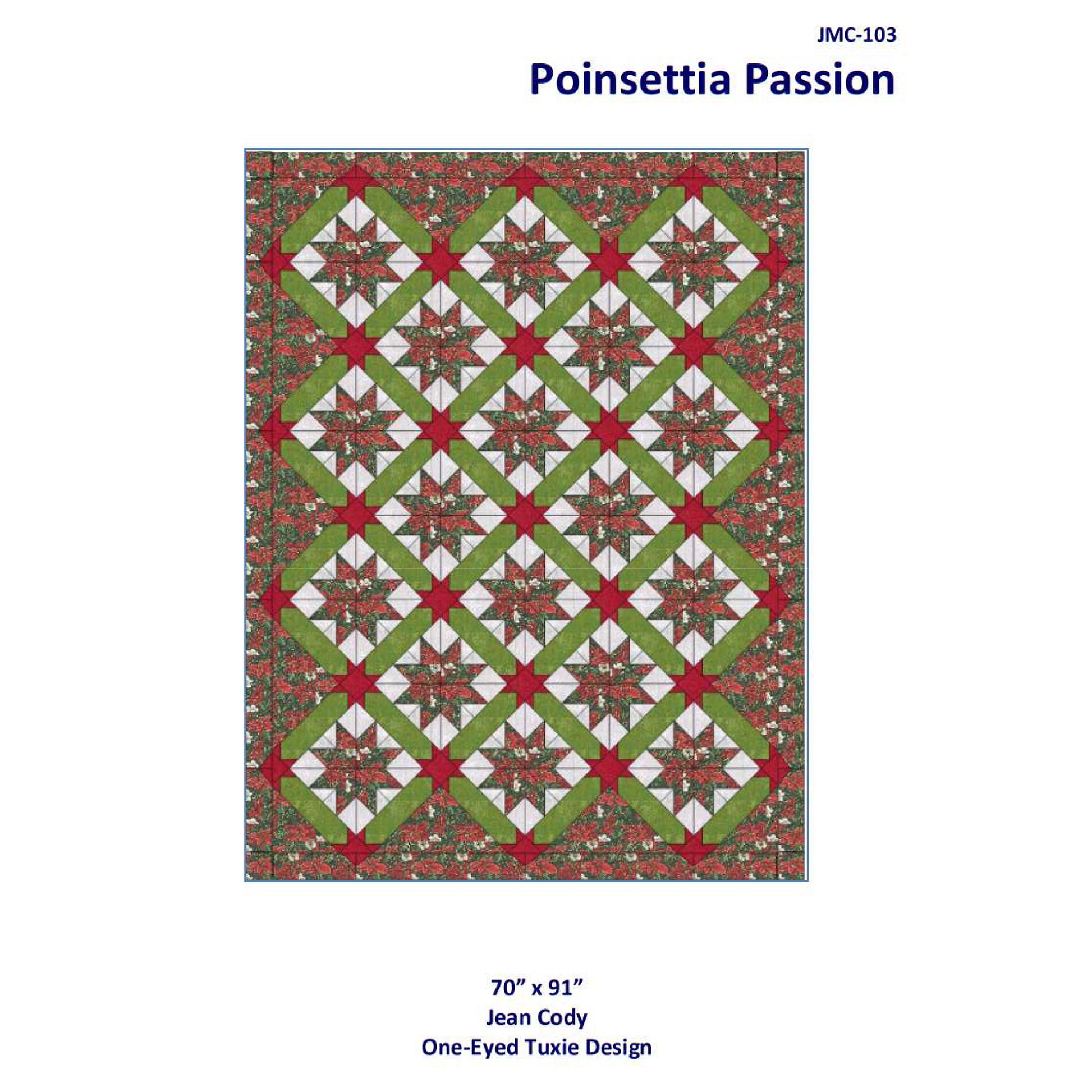 Cover image of pattern for Poinsettia Passion quilt.