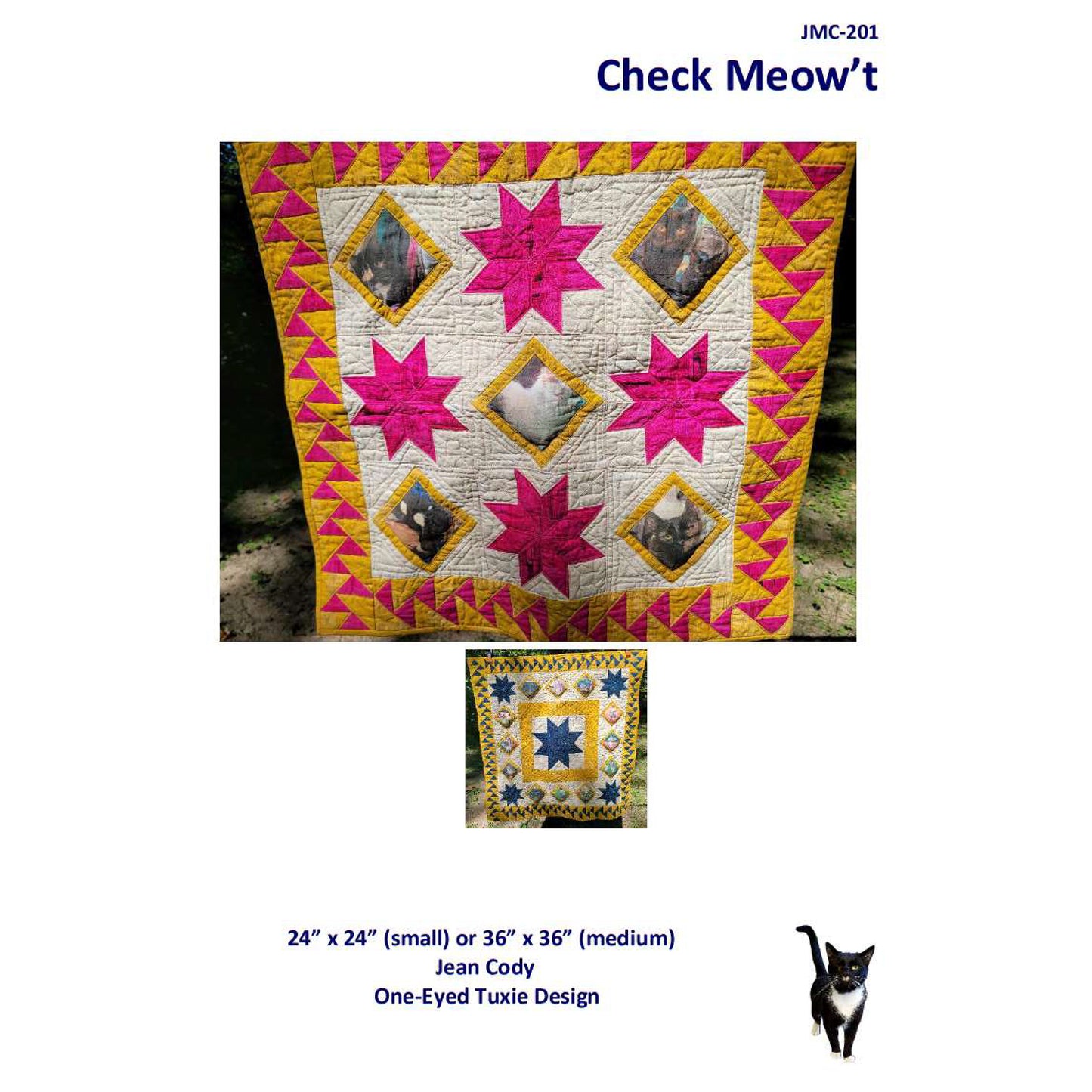 Cover image of pattern for Check Meow't quilt.