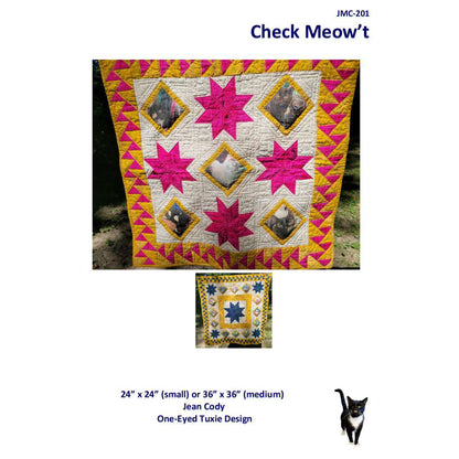 Cover image of pattern for Check Meow't quilt.